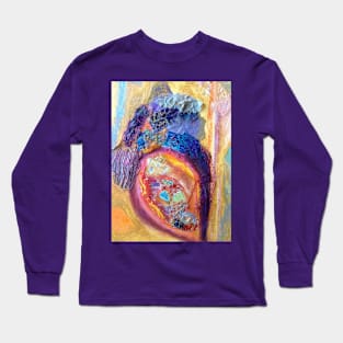 Harmonic Variations detail in blue, pink, and gold Long Sleeve T-Shirt